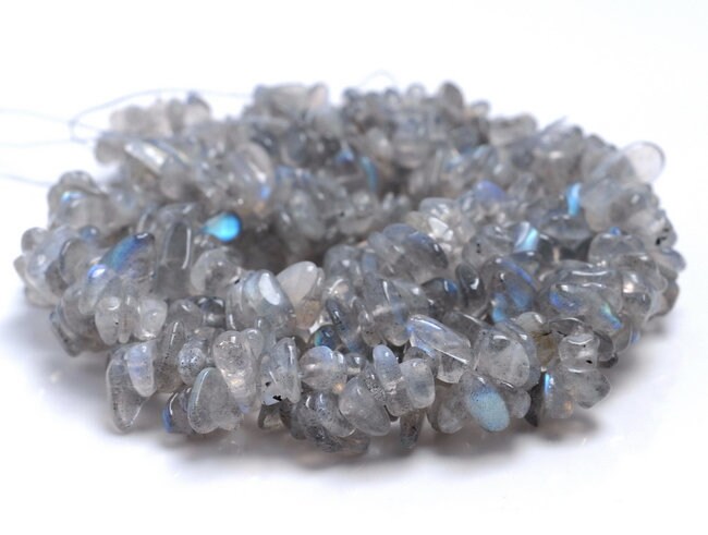 6-7mm Labradorite Gemstone Pebble Nugget Chip Loose Beads 35 Inch (80001752-a16)