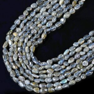 6-8mm Natural Labradorite Gemstone Pebble Nugget Loose Beads Bulk Lot 1,2,6,12 And 50 (d184)