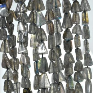 6x5-9x5mm Grey Labradorite Gemstone Triangle Nugget Loose Beads 14-15 Inch Full Strand (90184966-898)