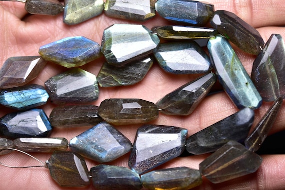 7.50 Inches,most Beautiful Natural Labradorite Faceted Nuggets,very Finest Quality,size Is 12-20mm #133