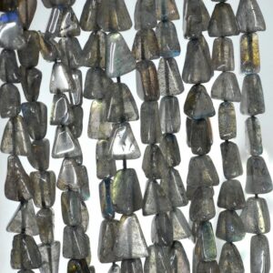 7x6-10x7mm Grey Labradorite Gemstone Triangle Nugget Loose Beads 14-15 Inch Full Strand (90184967-898)