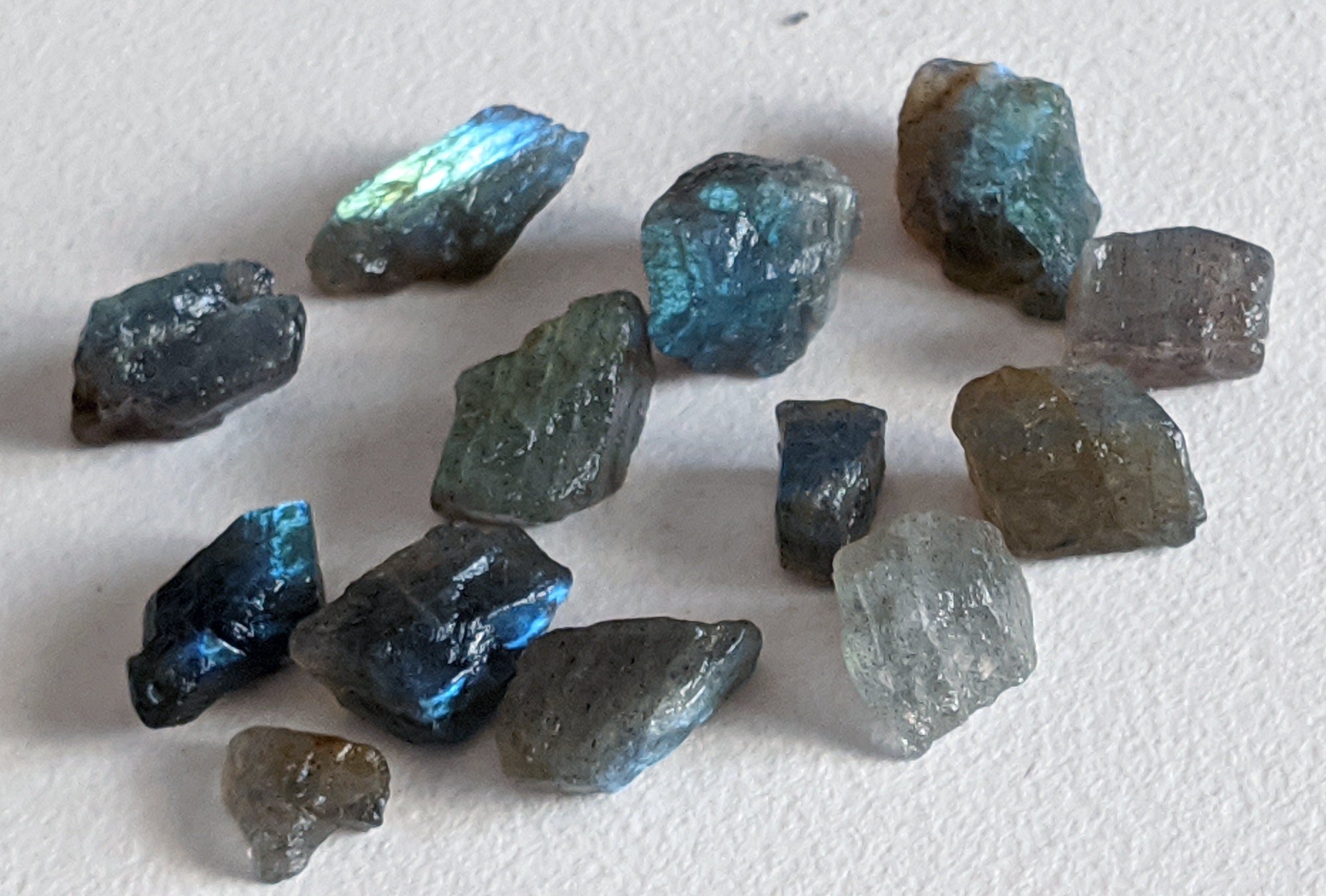 8-10mm Labradorite Rough Stones, Raw Labradorite Gemstones, Natural Loose Rough Labradorite Undrilled (5pcs T0 50pcs Options) - Adg333
