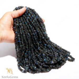 Aaa+ Black Labradorite Smooth Flat Nugget Beads,natural Labradorite Tiny Nugget Beads,18" Nuggets Gemstone Beads For Handmade Jewelry