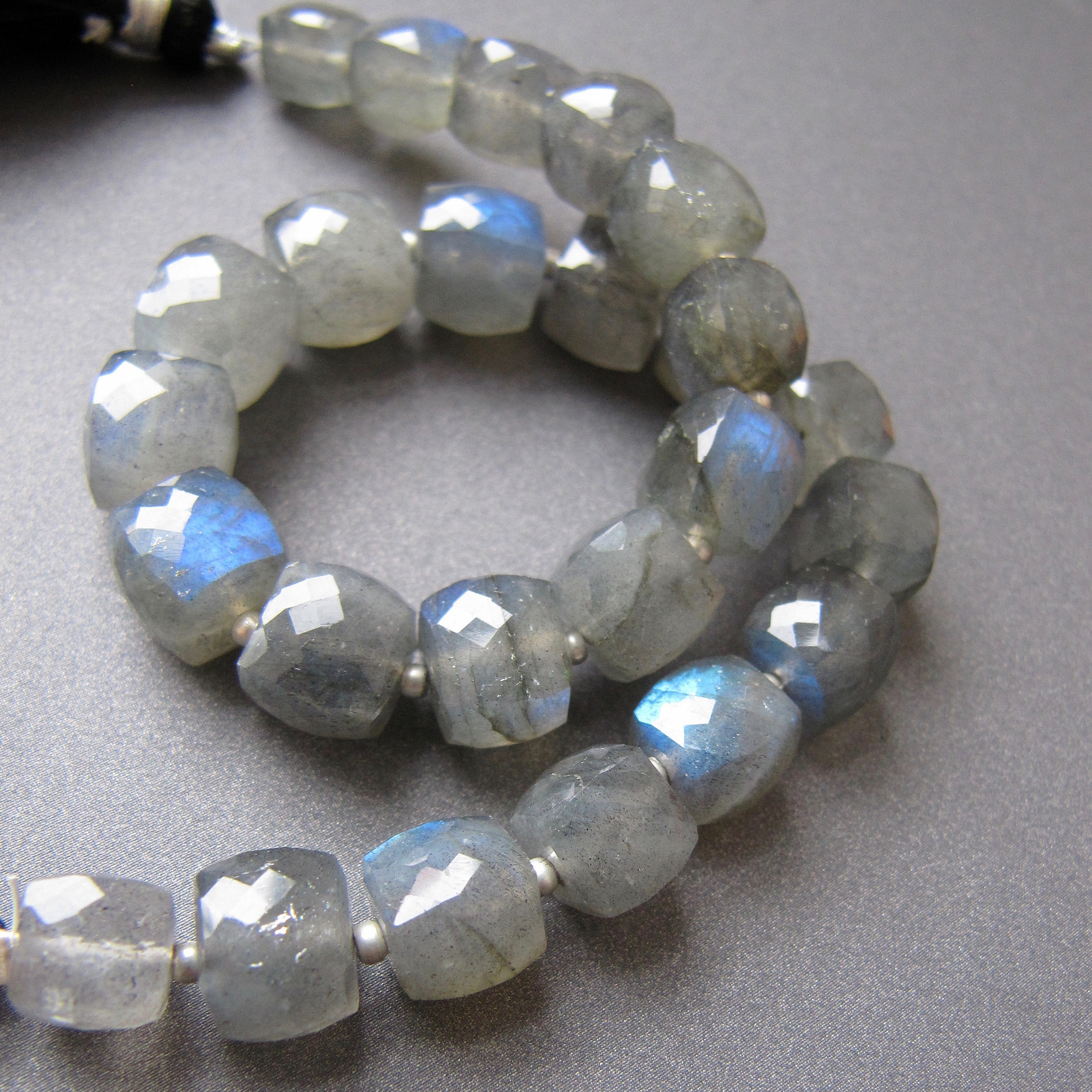 Labradorite Cubes • 6.50-8.25mm • Aaa Micro Faceted • Natural Genuine Gemstone • Drilled Cube Nuggets Beads • Blue Glow