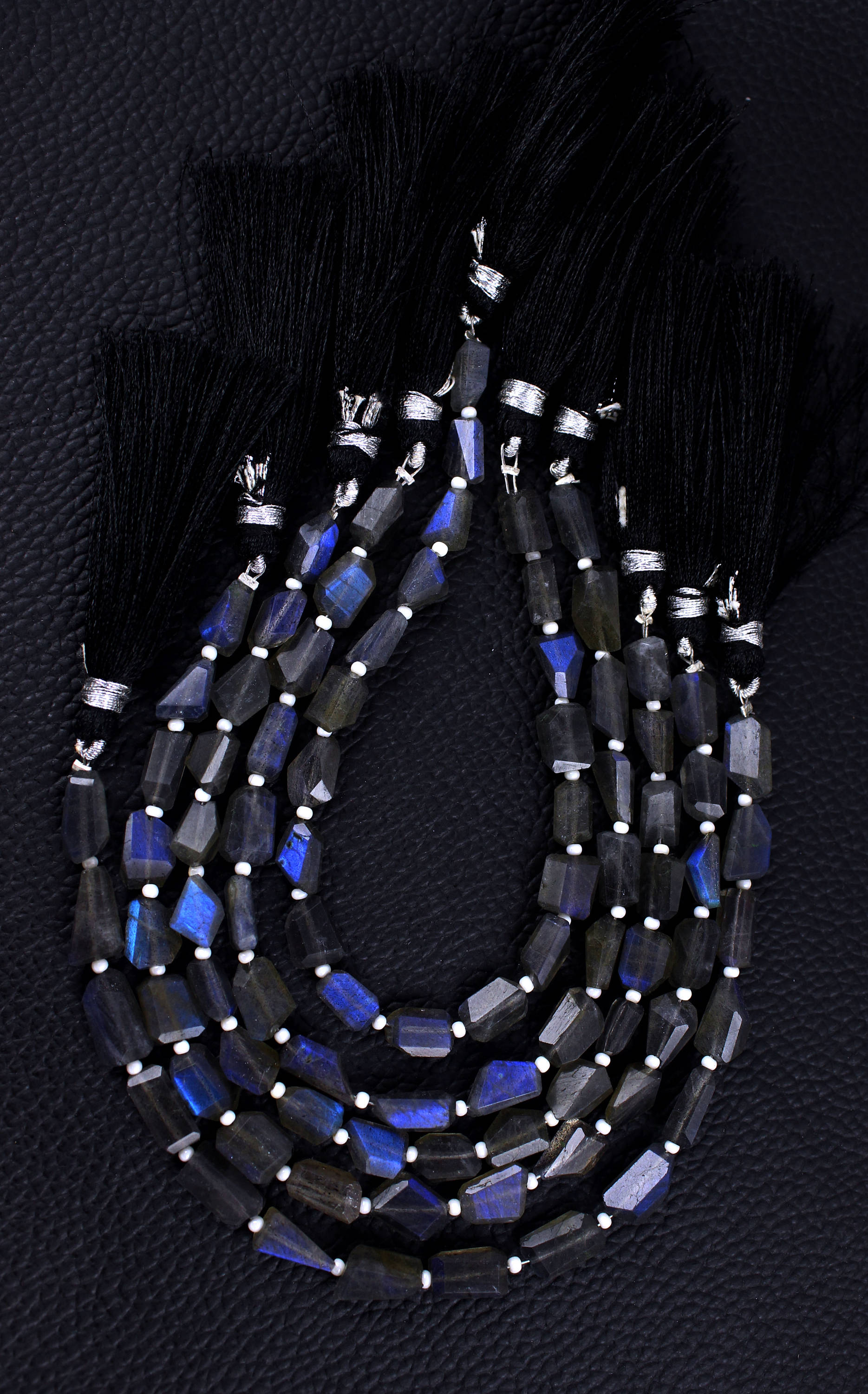 Faceted Labradorite Nugget Strand: Blue Flash Gemstone Beads, 7 Inch Faceted Labradorite Nugget Strand: Blue Flash Gemstone Beads, 7 Inch