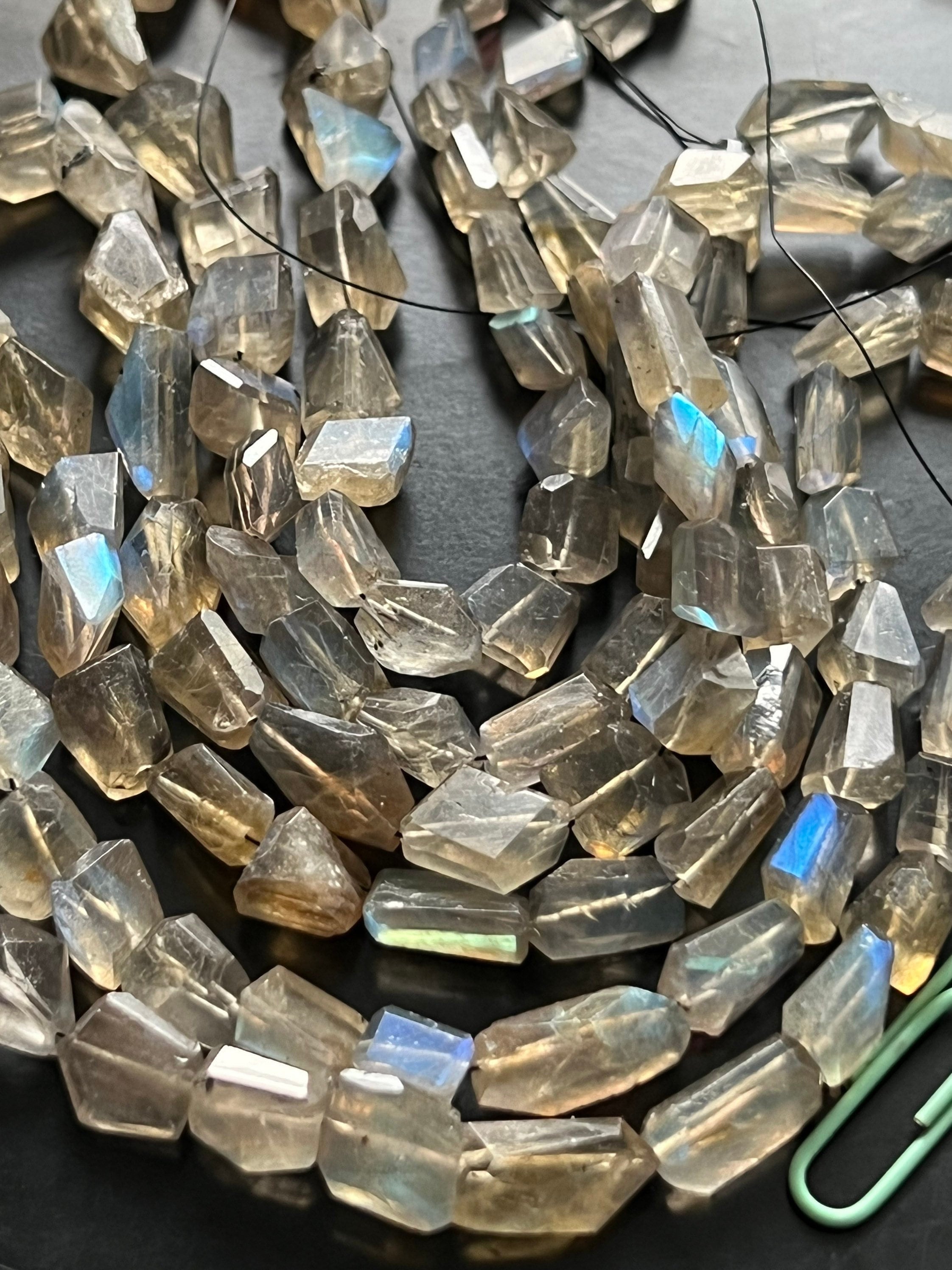 Half Strand Labradorite Faceted Nuggets Half Strand Labradorite Faceted Nuggets