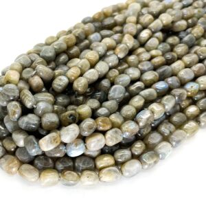 Natural Labradorite Beads, Labradorite Smooth Polished Nugget Pebble Rectangle Cube Gemstone Beads - Pg84