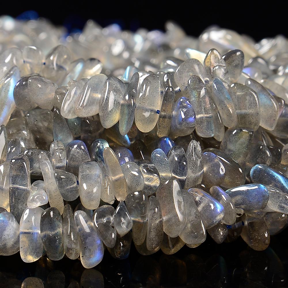 Natural Labradorite Gemstone Grade Aaa Pebble Nugget Chip 10-15mm Loose Beads (d600)
