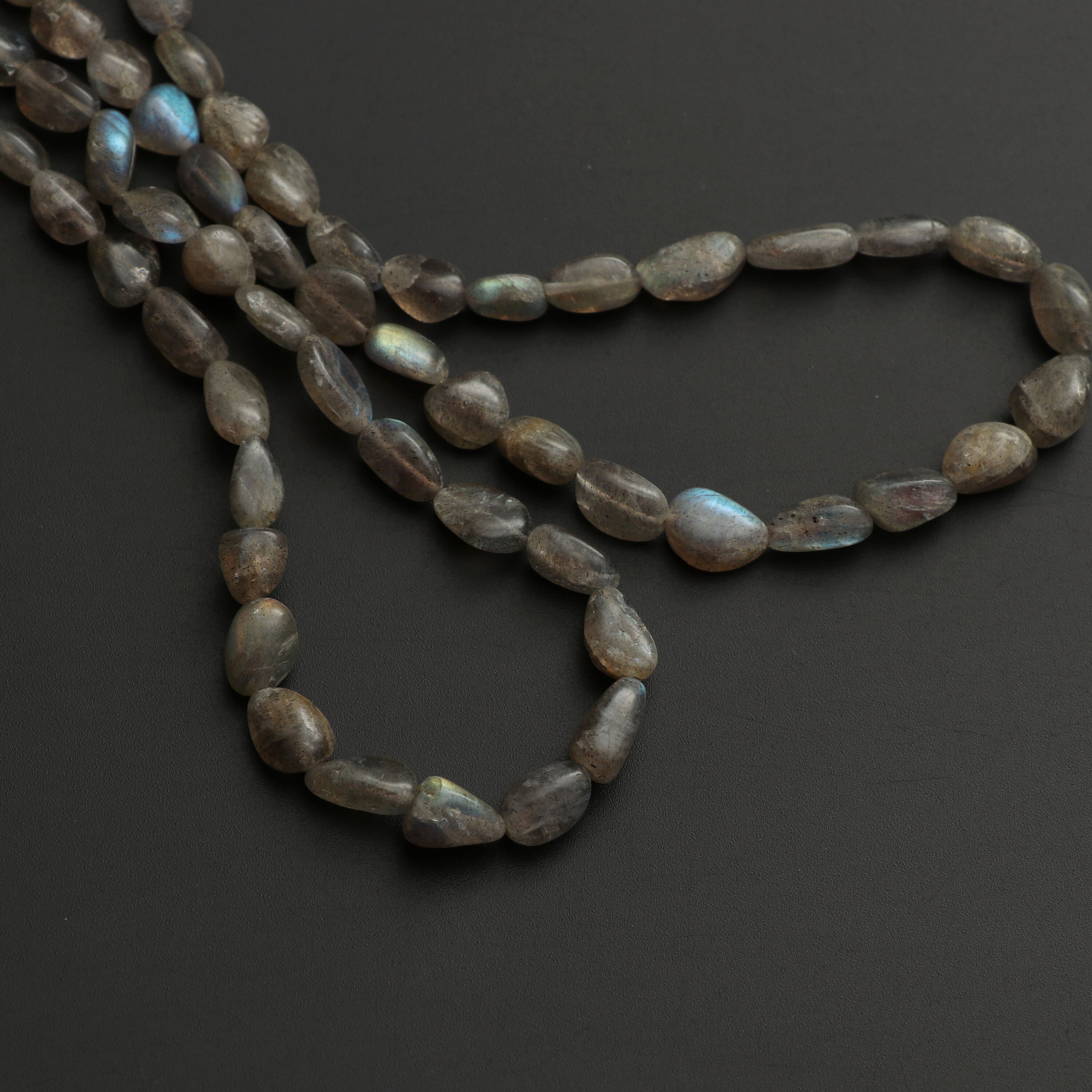 Labradorite Smooth Tumble Beads, 4.5x6.5 Mm To 6x10.5 Mm, Labradorite Jewelry Making Beads, 8 Inches / 16 Inches Strand, Price Per Strand