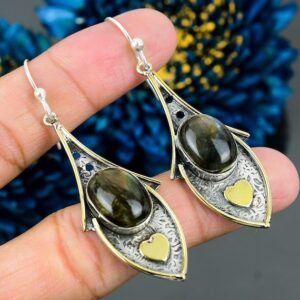 Labradorite Drop Earrings: Sterling Silver Dangle Jewelry