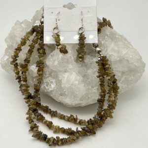 Green Labradorite Beaded  and Earring Set
