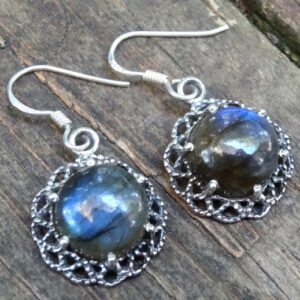 Handmade Blue Labradorite Sterling Silver Dangle Earrings