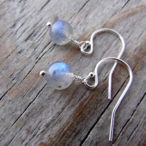 Rainbow Flash Labradorite Earrings: Sterling Silver Dangle Earrings