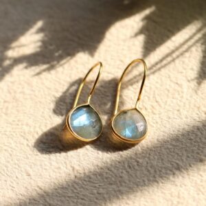 Teardrop Labradorite Earrings: 925 Sterling Silver Dangle Earrings