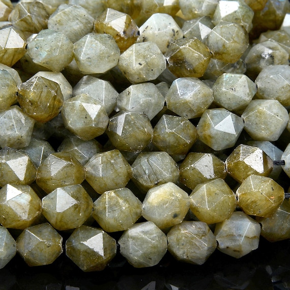 10mm Natural Labradorite Gemstone Star Cut Faceted Loose Beads Bulk Lot 1,2 And (s18)