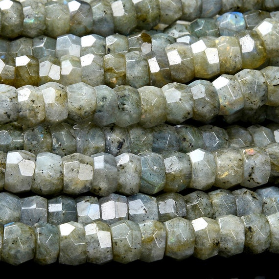 11x7mm Natural Labradorite Gemstone Faceted Rondelle Loose Beads Bulk Lot 1,2 And (s19)