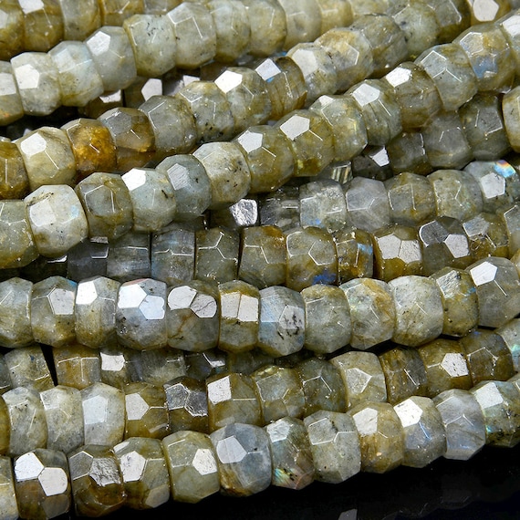 11x7mm Natural Labradorite Gemstone Faceted Rondelle Loose Beads Bulk Lot 1,2 And (s19)