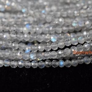 15.5" Labradorite 2mm Round Faceted Beads , Tiny Gemstone, Semi-precious Stone, Grey Color Small Diy Jewelry Beads Lgh