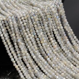 2MM Labradorite Gemstone Micro Faceted Round Grade A Beads 15.5inch BULK LOT 1,6,12,24 and 48 (80010173-A194)