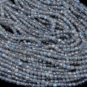 2MM Natural Labradorite Gemstone Grade AAA Micro Faceted Round Beads 15.5 inch Full Strand BULK LOT 1,2,6,12 and 50 (80008856-P12)