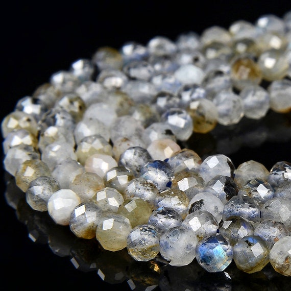 3mm Natural Labradorite Gemstone Grade A Micro Faceted Round Beads 15 Inch Full Strand Bulk Lot 1,2,6,12 And 50 (80017053-p69)