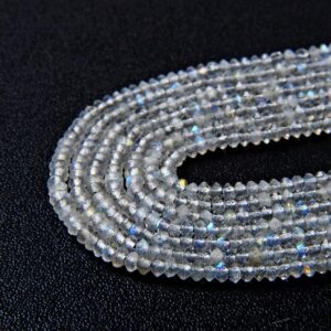 3x2MM Labradorite Gemstone Grade AAA Bicone Faceted Rondelle Saucer Loose Beads BULK LOT 1,2,6,12 and 50 (P1)