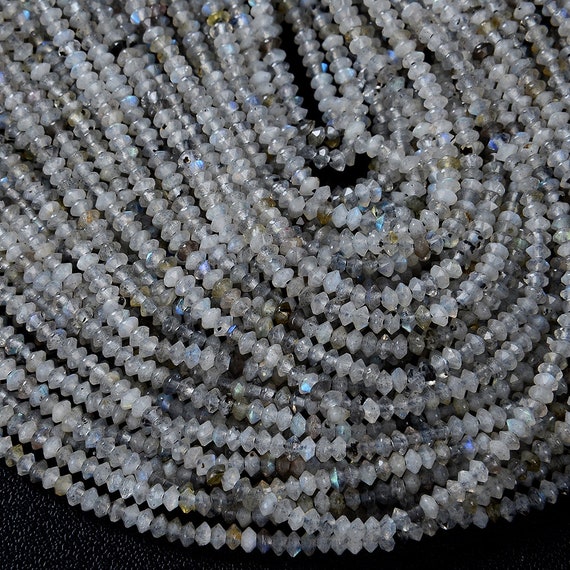 3x2mm Natural Labradorite Gemstone Grade Aa Bicone Faceted Rondelle Saucer Beads 15 Inch Full Strand Bulk Lot 1,2,6,12 And 50 (80009454-p34)