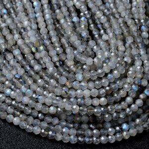 4MM Natural Labradorite Gemstone Grade AA Micro Faceted Round Beads 15 inch Full Strand BULK LOT 1,2,6,12 and 50 (80009423-P31)