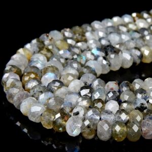 6X3MM Natural Labradorite Gemstone Grade A Faceted Rondelle Loose Beads BULK LOT 1,2,6,12 and 50 (D343)