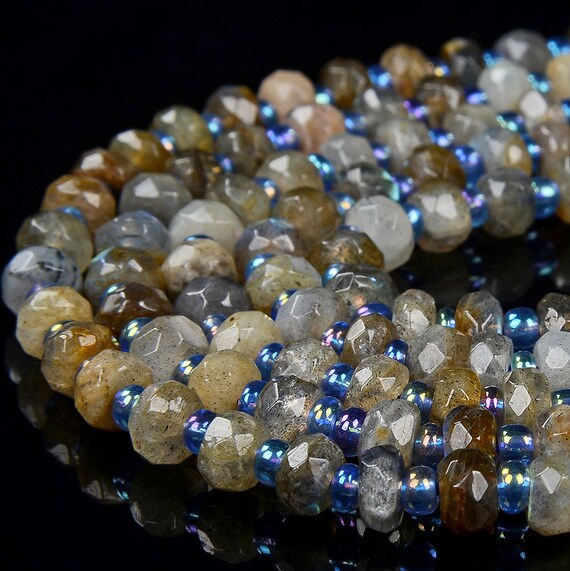 6x3mm Natural Labradorite Gemstone Faceted Rondelle Loose Beads Bulk Lot 1,2,6,12 And 50 (d394)