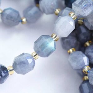 Labradorite Beads (Barrel)(Faceted)(8x7mm)(16"Strand)