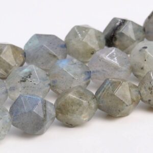 Light Gray Labradorite Beads Star Cut Faceted Grade A Genuine Natural Gemstone Loose Beads 6MM 8MM 10MM Bulk Lot Options