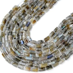Natural Labradorite Gemstone 12X8MM Faceted Cylinder Round Tube Loose BeadsBULK LOT 1,2,6,12 and 50 (D464)