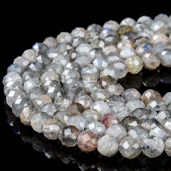 Natural Labradorite Gemstone Grade Aa Micro Faceted Round 5mm Loose Beads Bulk Lot 1,2,6,12 And 50 (p99)