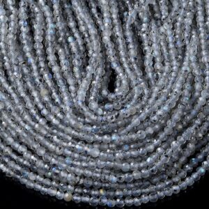 Natural Labradorite Gemstone Grade AAA Micro Faceted Round 2MM 3MM 4MM  Loose Beads 15 inch Full Strand BULK LOT 1,2,6,12 and 50 (P57)