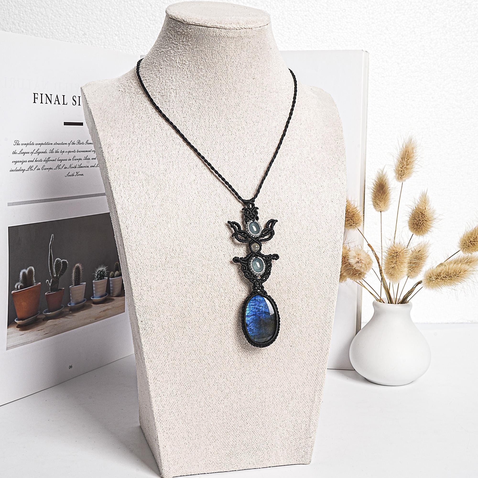 Blue Flash Labradorite Macrame Necklace Genuine Natural Grade Aaa Labradorite Necklace Gemstone Neckalce(95936) Blue Flash Labradorite Macrame Necklace Genuine Natural Grade Aaa Labradorite Necklace Gemstone Neckalce(95936)