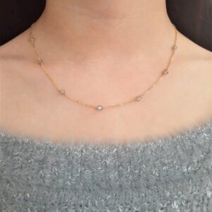 Labradorite Necklace, Gemstone Necklace / Handmade Jewelry / Beaded Choker, Necklaces for Women, Simple Gold Necklace, Layered Necklace