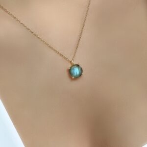 Labradorite Gemstone Necklace  · 18k Labradorite Necklace · Maid Of Honor Gift · Best Bridesmaid Gifts · Bridal Necklaces
