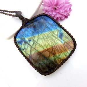 Labradorite Necklace, High Quality Labradorite, Vitality Gemstone, Wiccan Jewelry, Wiccan Necklace, Celestial Necklace, Statement