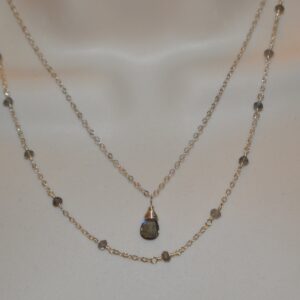 Labradorite Necklace In Sterling Silver, 14k Gold / / Layered Gemstone Necklace / / Minimalist Labradorite / / Delicate Labradorite / / Bohochic