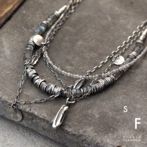 Oxidized Sterling Silver Labradorite Necklace: Handmade Artisan Jewelry