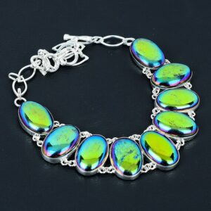 Rainbow Mystic Fire Labradorite 925 Sterling Silver Necklace