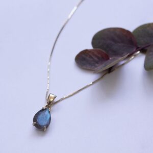 Labradorite Necklace, Solid Gold Necklace For Women, Gemstone Necklace Gold, Birthstone Necklace, Delicate Gold Necklace, Fine Jewelry, 14K