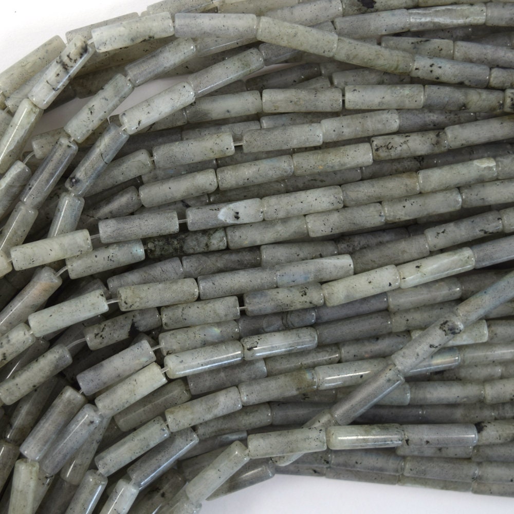 13mm Natural Gray Labradorite Tube Beads 15.5" Strand