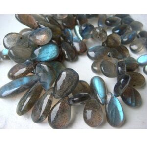 6x8mm-9x11mm Labradorite Plain Pear Beads, Labradorite Pear Shaped Briolettes, Labradorite Plain Pear For Jewelry (30pcs To 60pcs Options)