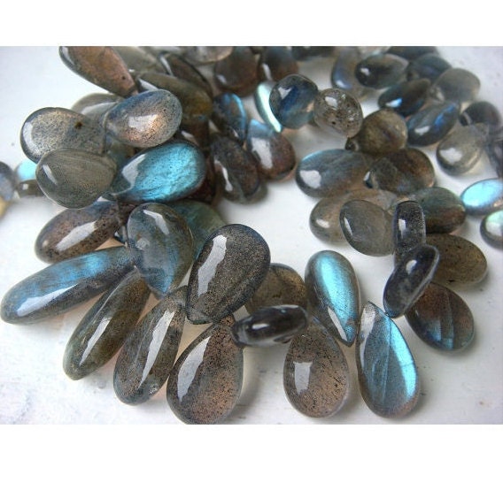6x8mm-9x11mm Labradorite Plain Pear Beads, Labradorite Pear Shaped Briolettes, Labradorite Plain Pear For Jewelry (30pcs To 60pcs Options)