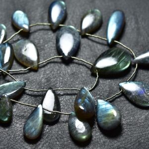 8 Inches - Natural Beautiful Smooth Labradorite Pear Briolettes - Size Is 10x18-14x23 Mm #1285