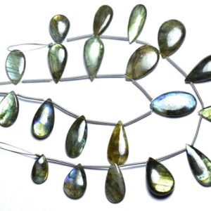 8 Inches,natural Beautiful Rainbow Fire Big Labradorite Smooth Pear Briolettes,size Is 15x10-23x12mm #458