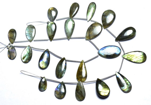 8 Inches,natural Beautiful Rainbow Fire Big Labradorite Smooth Pear Briolettes,size Is 15x10-23x12mm #458