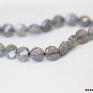 Labradorite 8mm Faceted Coin Beads 16" Strand